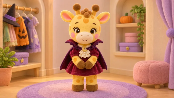 Gigi Giraffe dressed as Velvet Countess
