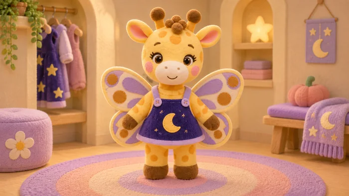 Gigi Giraffe dressed as Night Garden Moth